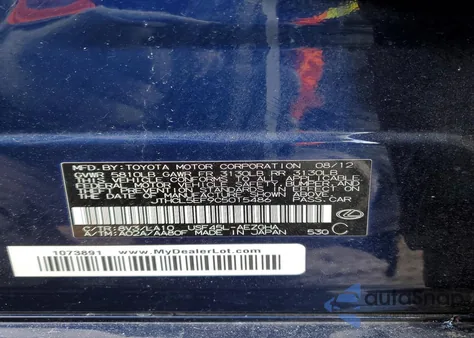 2012 Lexus Ls 460 z USA, uszkodzony, nr VIN JTHCL5EF9C5015486